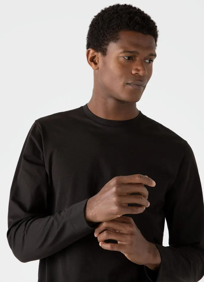 Long Sleeve Riviera Midweight Tshirt Coffee Men SUNSPEL Tshirts