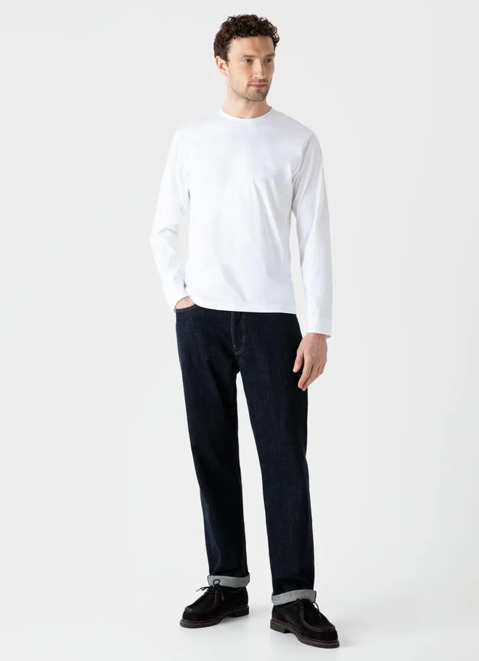 Long Sleeve Riviera Midweight Tshirt White Men SUNSPEL Tshirts