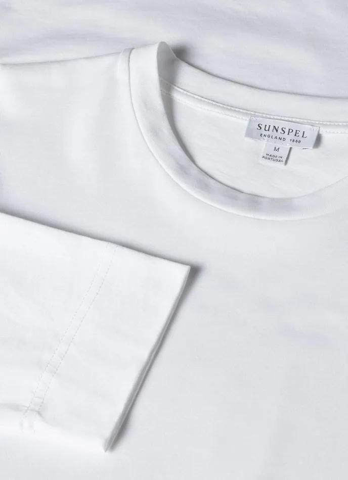 Long Sleeve Riviera Midweight Tshirt White Men SUNSPEL Tshirts
