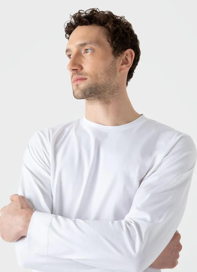 Long Sleeve Riviera Midweight Tshirt White Men SUNSPEL Tshirts