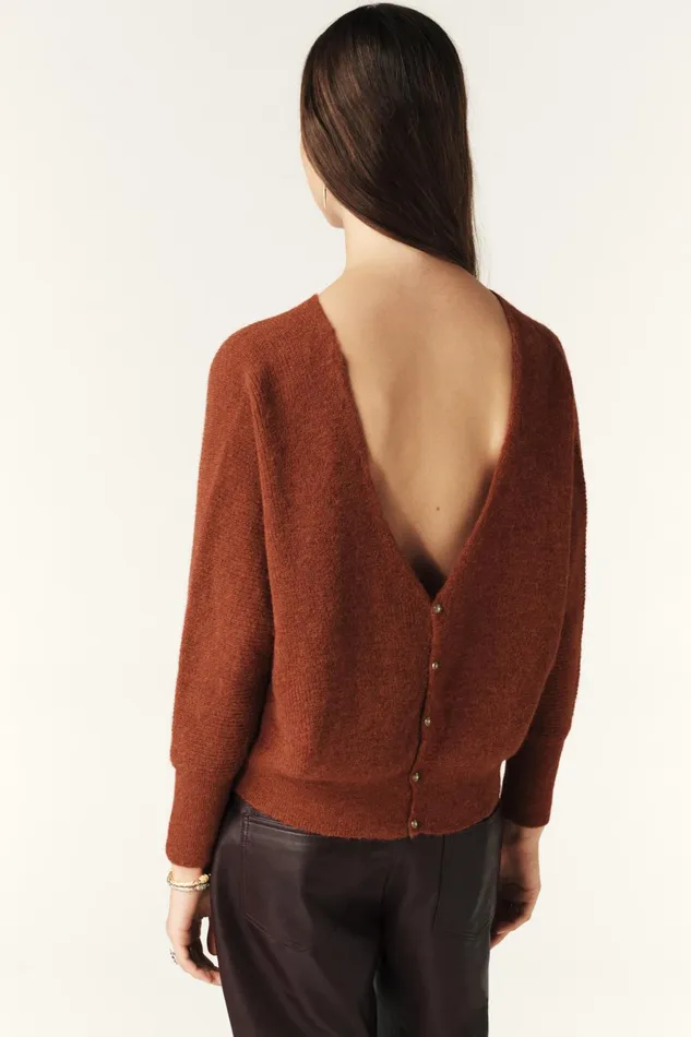LongSleeve Sweater Elsa Brown Women Baandsh Sweaters and Cardigans