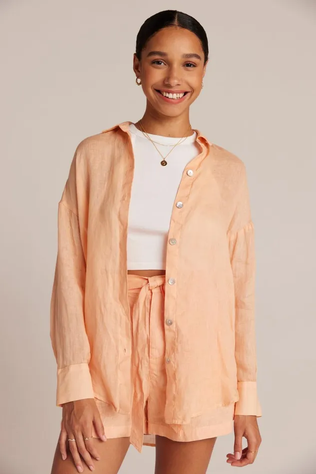 Long Sleeve Women Bella Dahl Boyfriend Button Down 8211 Peach Parker Long Sleeve Women Bella Dahl Boyfriend Button Down 8211 Peach Parker