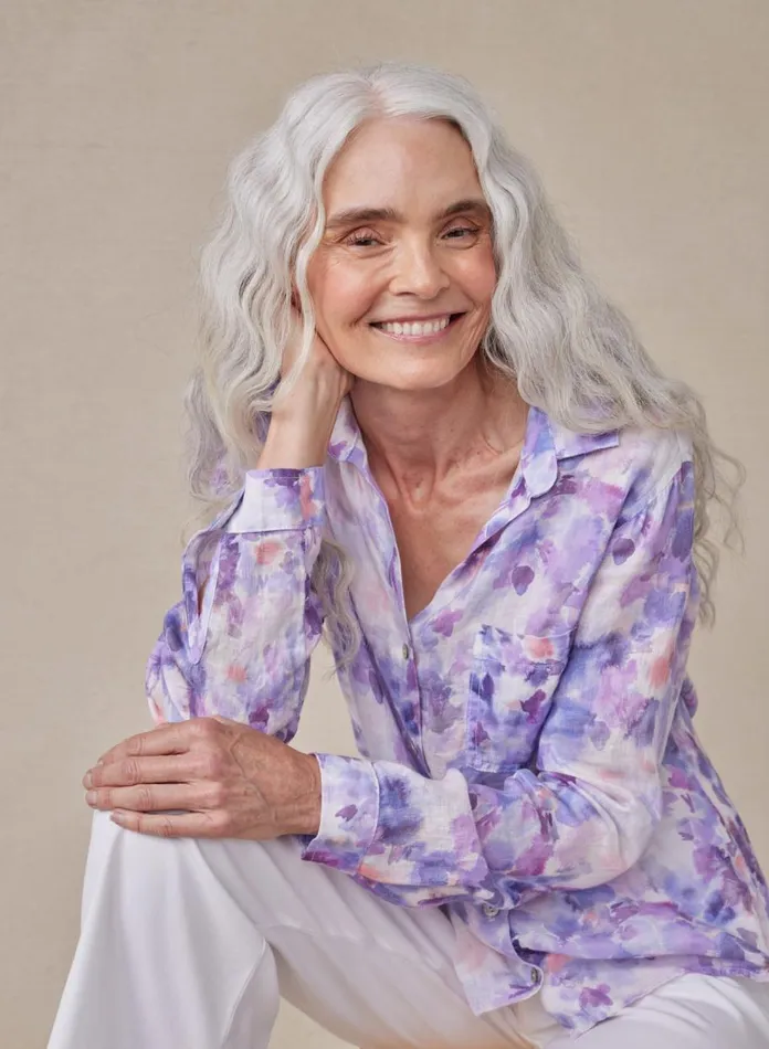 Long Sleeve Women Bella Dahl Linen Pocket Button Down 8211 Iris Floral Print Long Sleeve Women Bella Dahl Linen Pocket Button Down 8211 Iris Floral Print