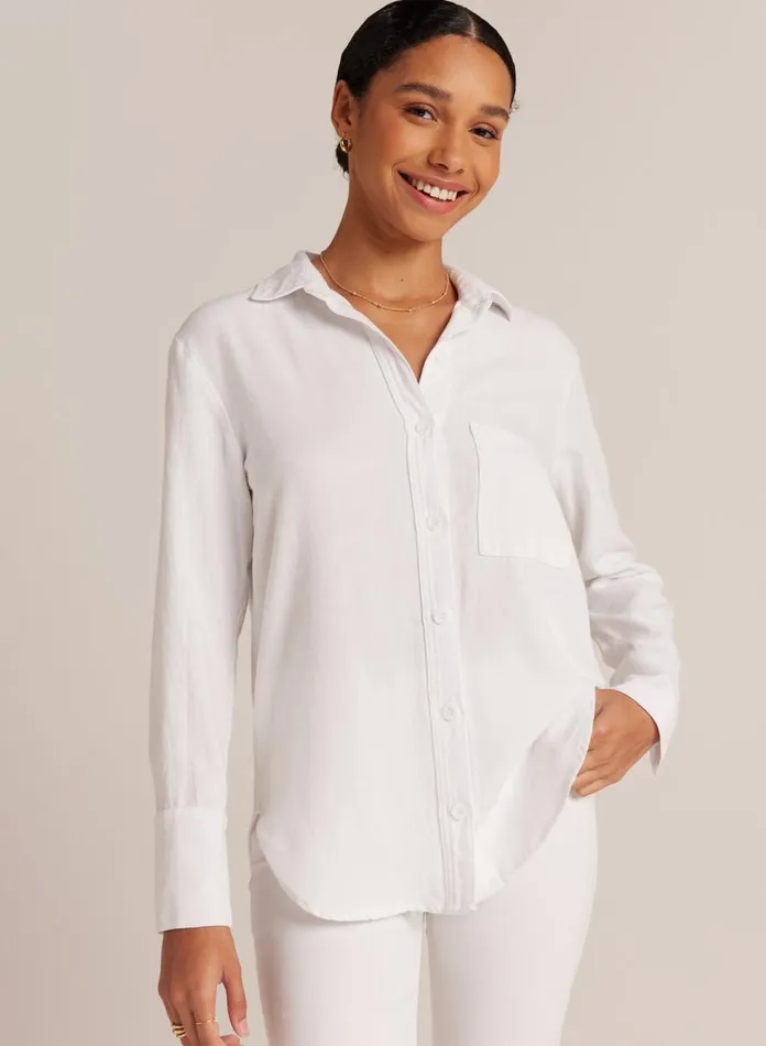 Long Sleeve Women Bella Dahl Single Pocket Shirt 8211 White