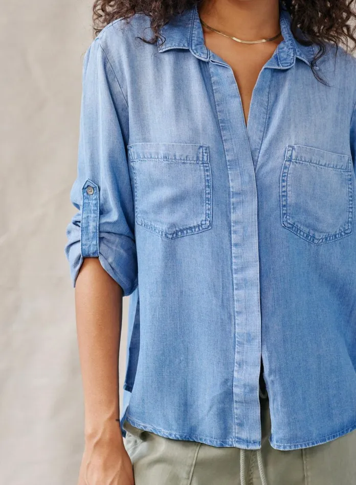 Long Sleeve Women Bella Dahl Split Back Button Down 8211 Medium Ombre Wash Long Sleeve Women Bella Dahl Split Back Button Down 8211 Medium Ombre Wash
