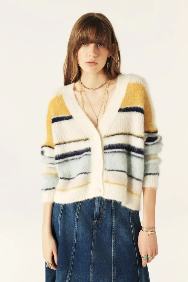 LongSleeved Cardigan Bity Blue Women Baandsh Sweaters and Cardigans