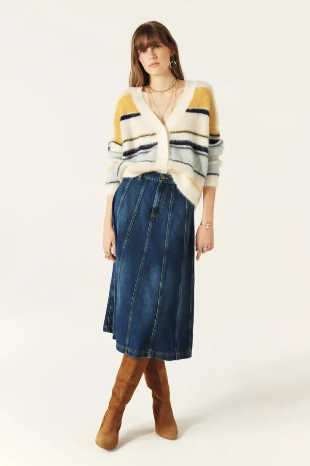 LongSleeved Cardigan Bity Blue Women Baandsh Sweaters and Cardigans