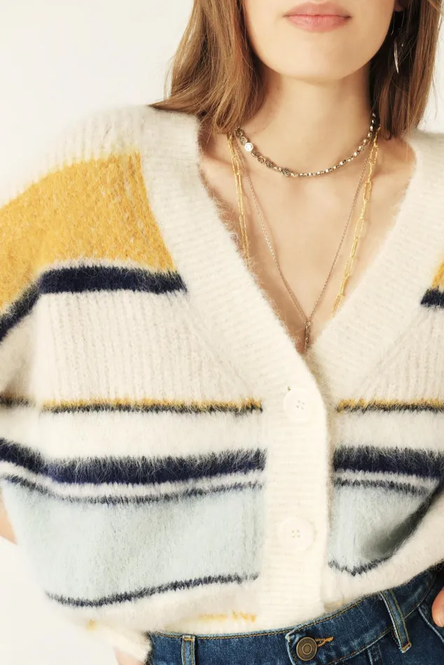 LongSleeved Cardigan Bity Blue Women Baandsh Sweaters and Cardigans
