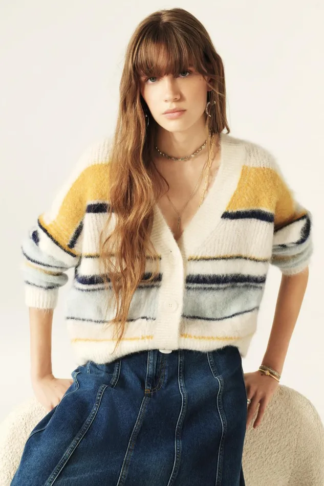 LongSleeved Cardigan Bity Blue Women Baandsh Sweaters and Cardigans