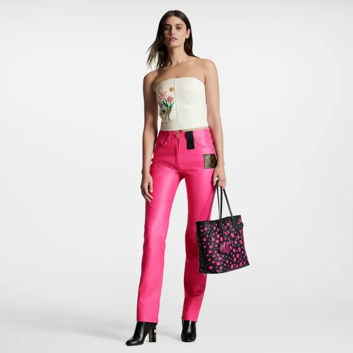 Louis Vuitton LV X YK Neverfull MM M46419 Noir Fuchsia 8211 Louis Vuitton Handbag Store Women Louis Vuitton Neverfull Bag