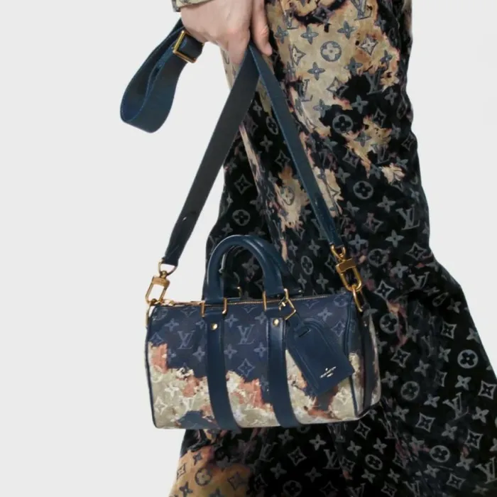 Louis Vuitton Monogram Ink Blue M46804 Keepall Bandoulire 25 8211 Louis Vuitton Handbag Store Men Louis Vuitton Bags