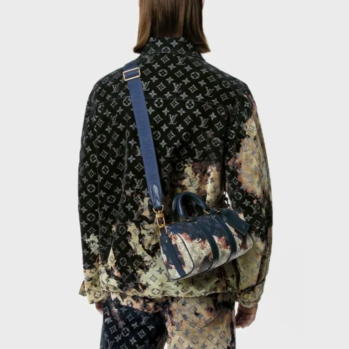 Louis Vuitton Monogram Ink Blue M46804 Keepall Bandoulire 25 8211 Louis Vuitton Handbag Store Men Louis Vuitton Bags