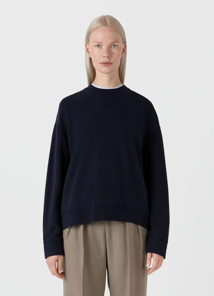 Loungewear and Sleepwear Women ussunspel Relaxed Loopback Sweatshirt Navy