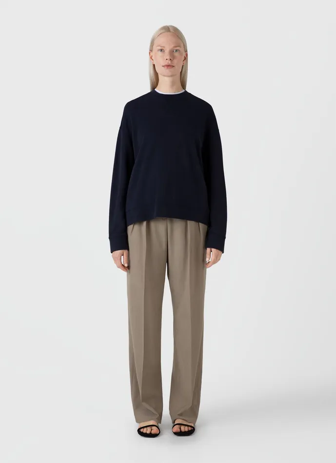 Loungewear and Sleepwear Women ussunspel Relaxed Loopback Sweatshirt Navy Loungewear and Sleepwear Women ussunspel Relaxed Loopback Sweatshirt Navy