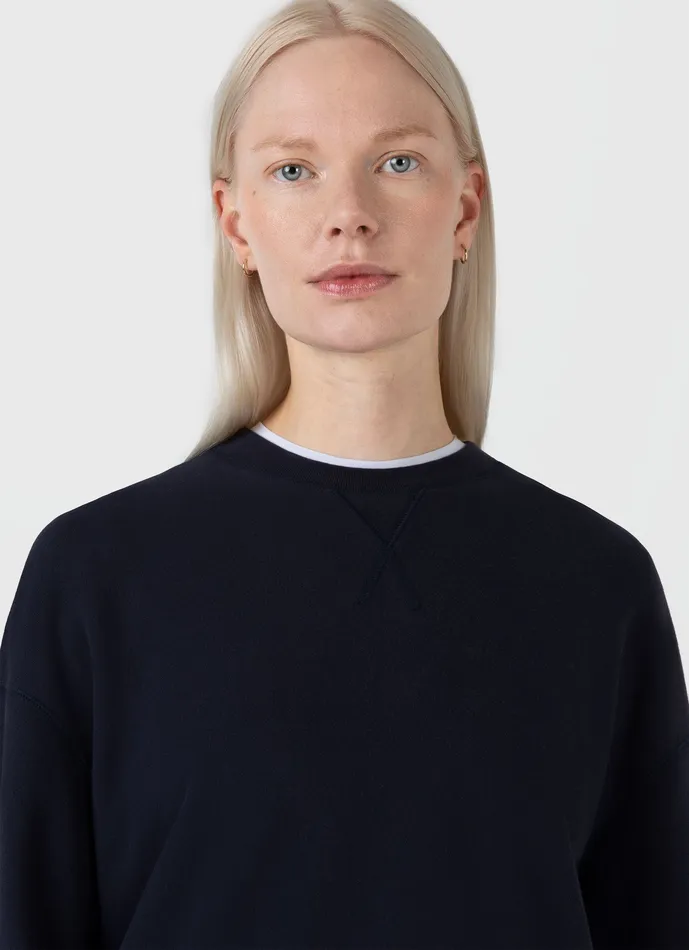 Loungewear and Sleepwear Women ussunspel Relaxed Loopback Sweatshirt Navy Loungewear and Sleepwear Women ussunspel Relaxed Loopback Sweatshirt Navy