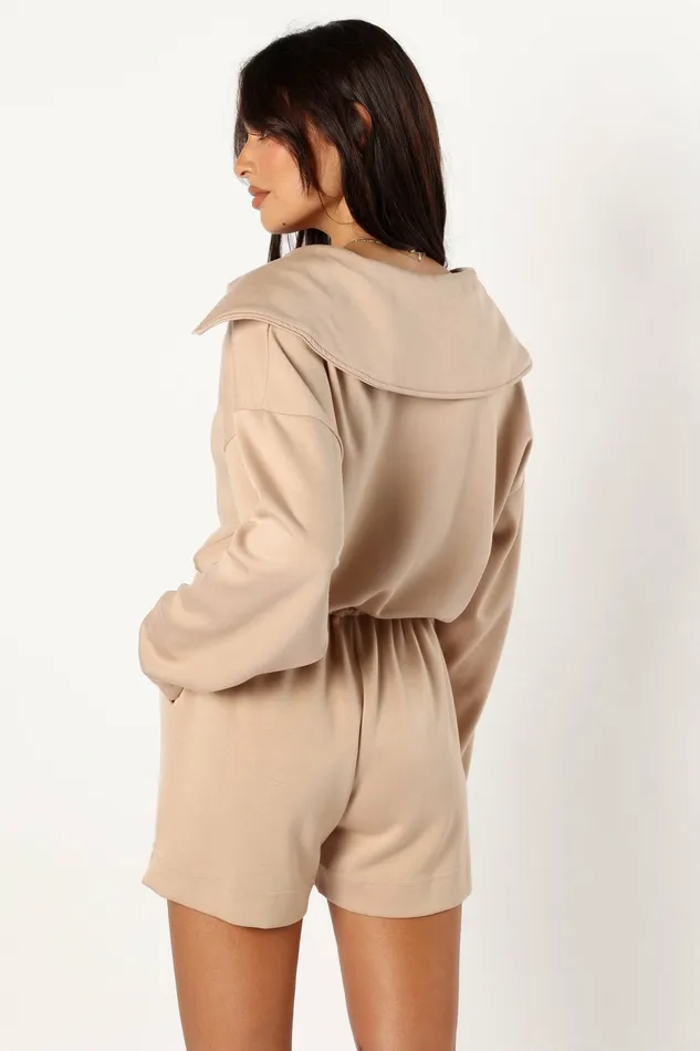 Loungewear Women Peri Sweater Romper Tan Petal and Pup