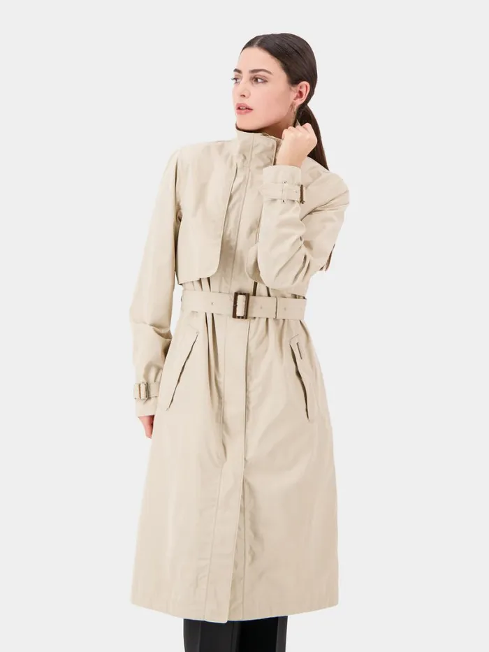 Lova Coat Long Clay Beige Women Didriksons Trenchcoats