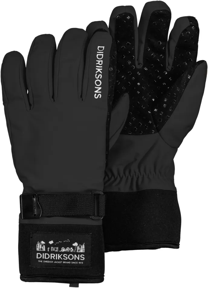 Lovas Five Finger Glove Black Kids Didriksons Gloves and Mittens