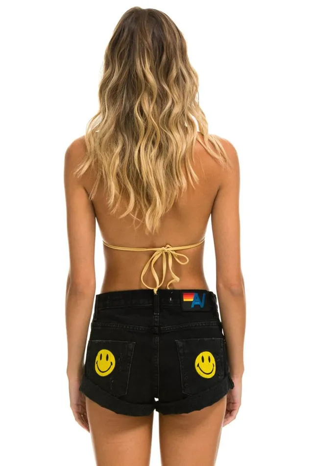 Low Rise Rocker Jean Shorts 8211 Vintage Black WomenMen Aviator Nation Denim