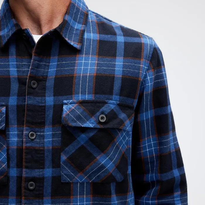 Lowell Long Sleeve Button Up Black Men Stance Jackets