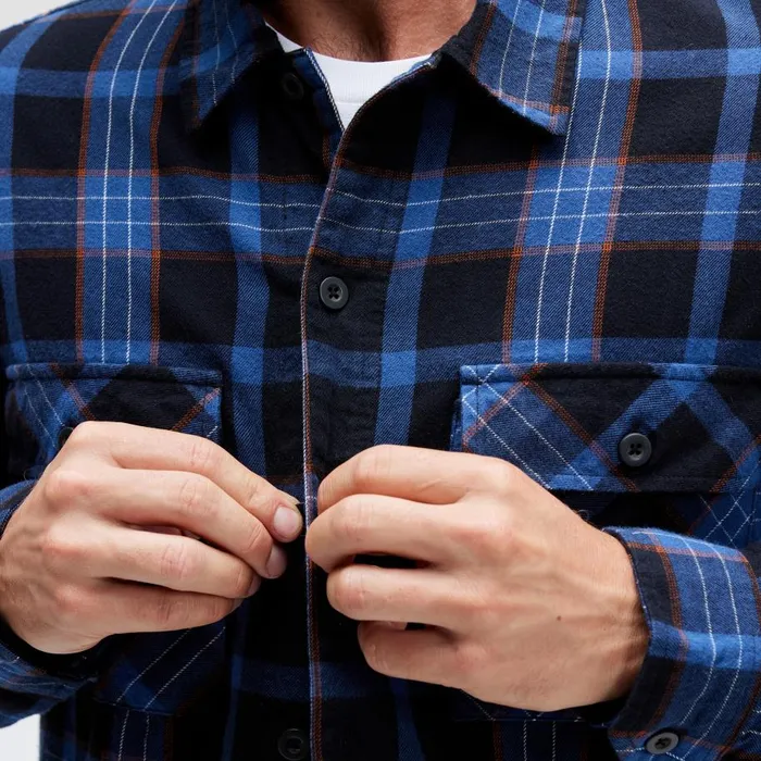 Lowell Long Sleeve Button Up Black Men Stance Jackets