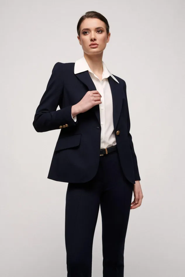 Luisa Spagnoli Jackets and Blazers Women Singolare Blue Luisa Spagnoli Jackets and Blazers Women Singolare Blue