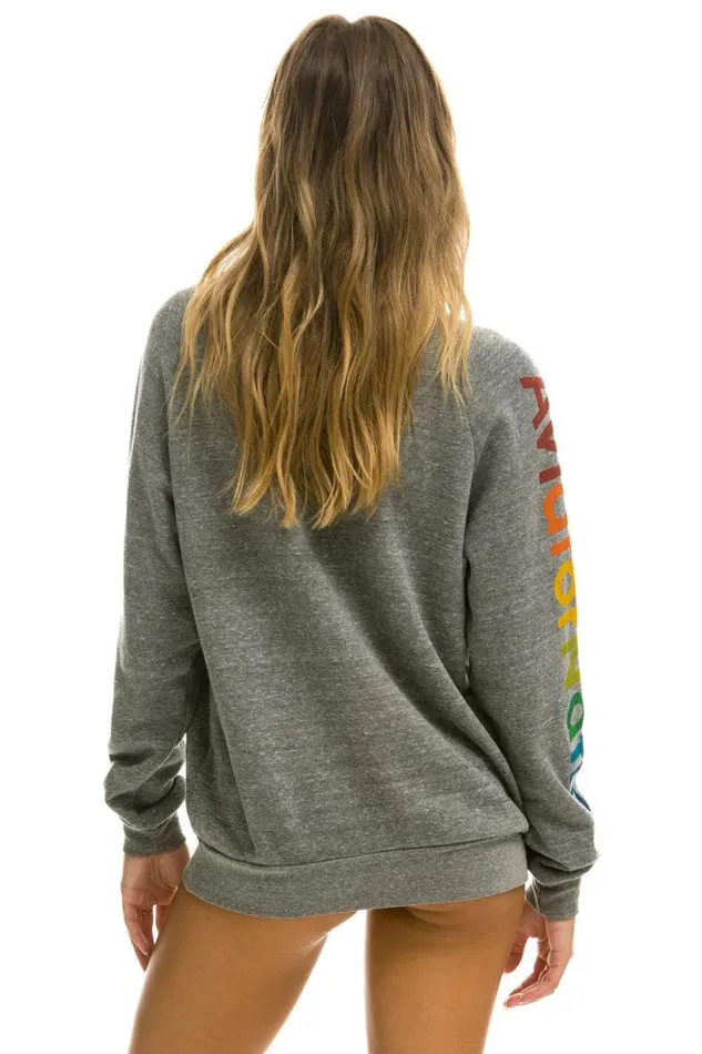 Malibu Crew Sweatshirt 8211 Heather Grey WomenMen Aviator Nation Sweatshirts
