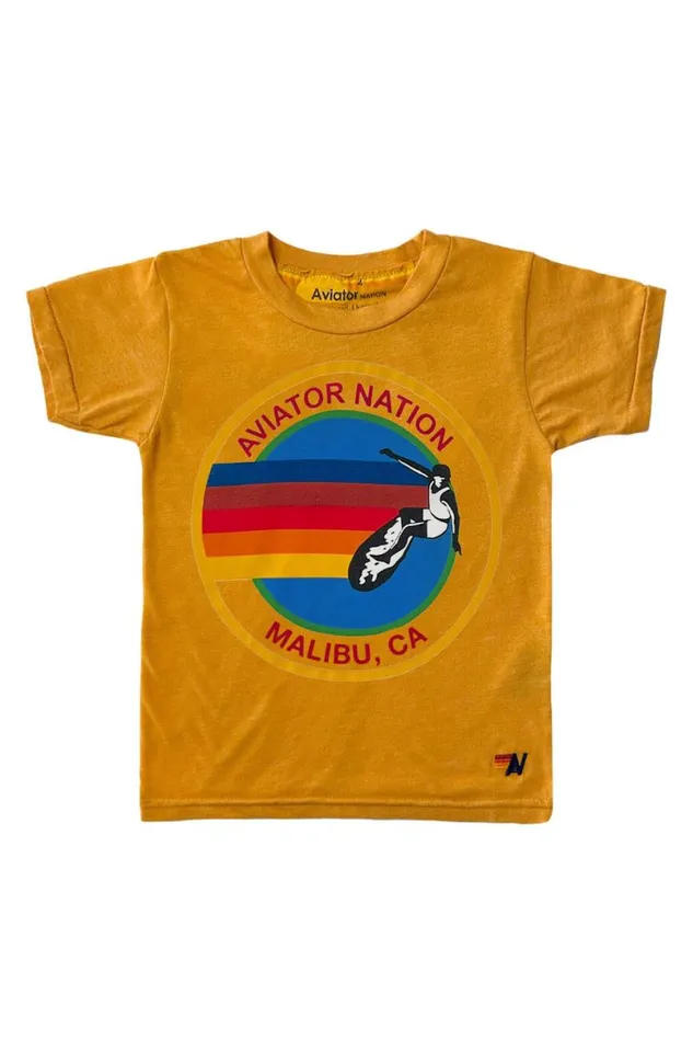 Malibu Tee 8211 Gold Kids Aviator Nation Tees