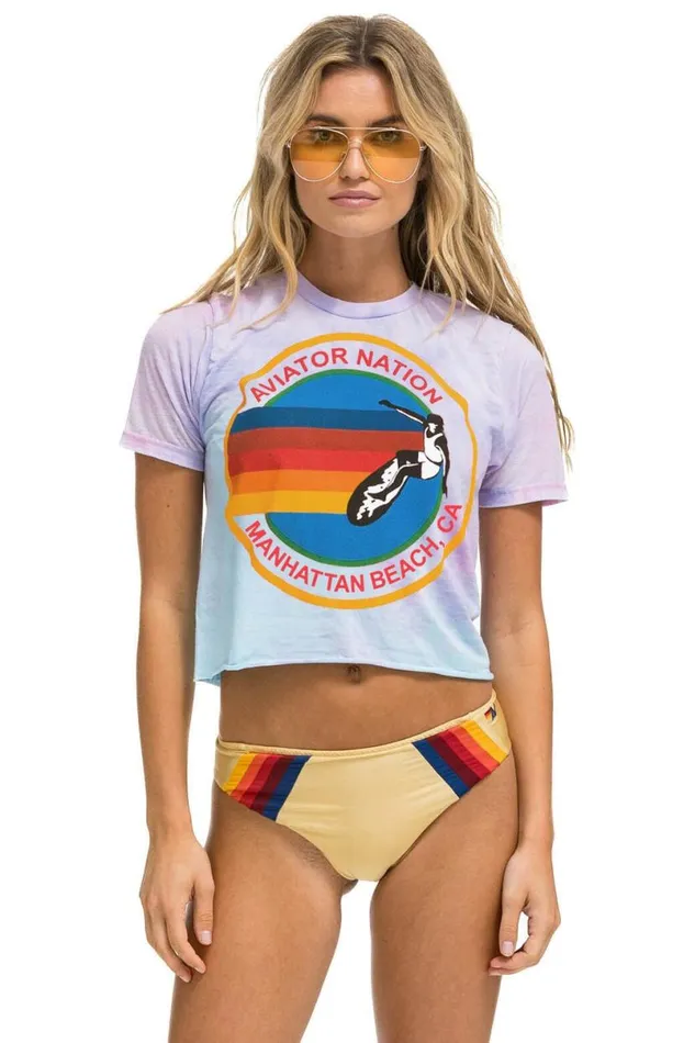Manhattan Beach Boyfriend Tee 8211 Tie Dye Bubblegum Women Aviator Nation Tees