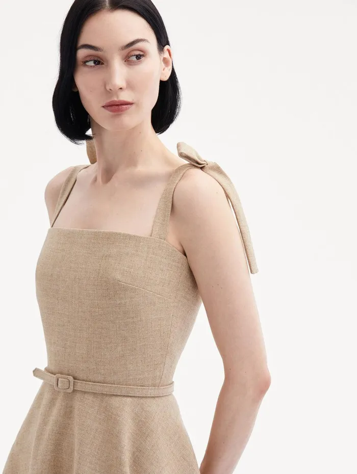 Marbled Tulip Canvas Dress Linen Red Women Oscar De La Renta Dresses Marbled Tulip Canvas Dress Linen Red Women Oscar De La Renta Dresses