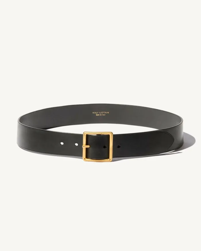 MARCELA BELT Black Wantique Brass Buckle Women Nili Lotan Belts and Accessories MARCELA BELT Black Wantique Brass Buckle Women Nili Lotan Belts and Accessories