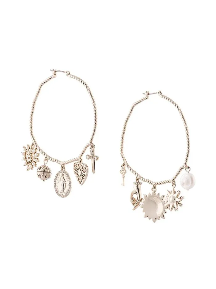 Marchesa Earrings Charm Hoop Earrings Gold 8211 Jewelry