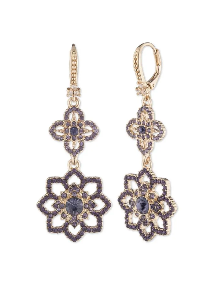 Marchesa Earrings Tanzanite Lace Double Drop Earring Tanzanite 8211 Jewelry