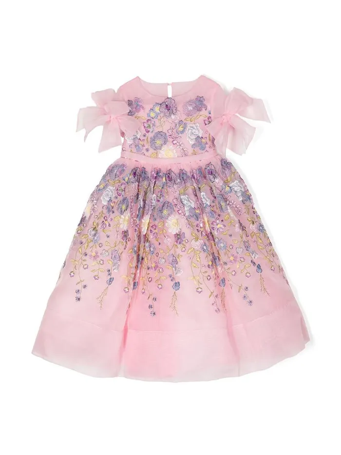 Marchesa Gowns FlowerEmbroidered Organza Gown Glicine 8211 Kids