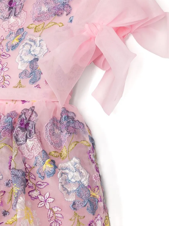 Marchesa Gowns FlowerEmbroidered Organza Gown Glicine 8211 Kids