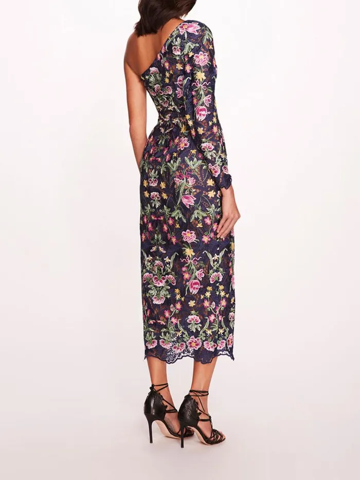 Marchesa Marchesa Notte Alexis Midi Dress Navy 8211 Women