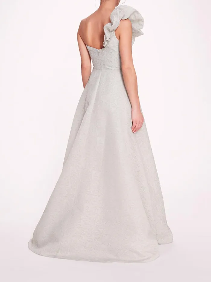 Marchesa Marchesa Notte Cloque Draped Gown Mint 8211 Women