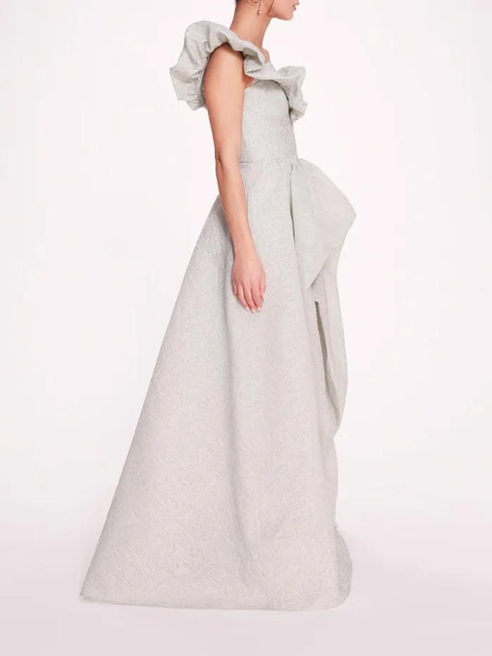 Marchesa Marchesa Notte Cloque Draped Gown Mint 8211 Women