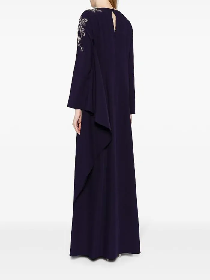 Marchesa Marchesa Notte Floral Embroidered Kaftan Navy 8211 Women