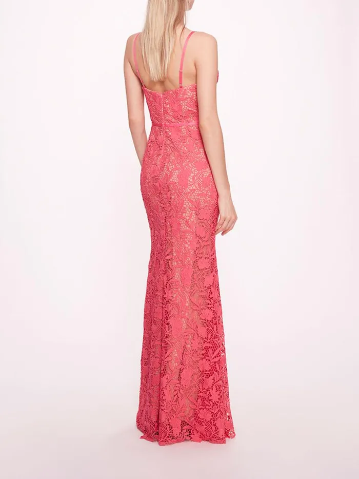 Marchesa Marchesa Notte Lace Mermaid Gown Bright Pink 8211 Women