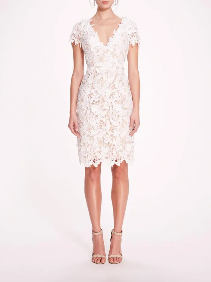 Marchesa Marchesa Notte Organic Lace Mini Dress Ivory 8211 Women