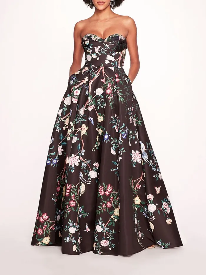 Marchesa Marchesa Notte Paradise Ball Gown Black Multi 8211 Women