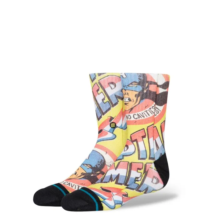 Marvel X Stance Poly Crew Socks Yellow Kids Stance Kids
