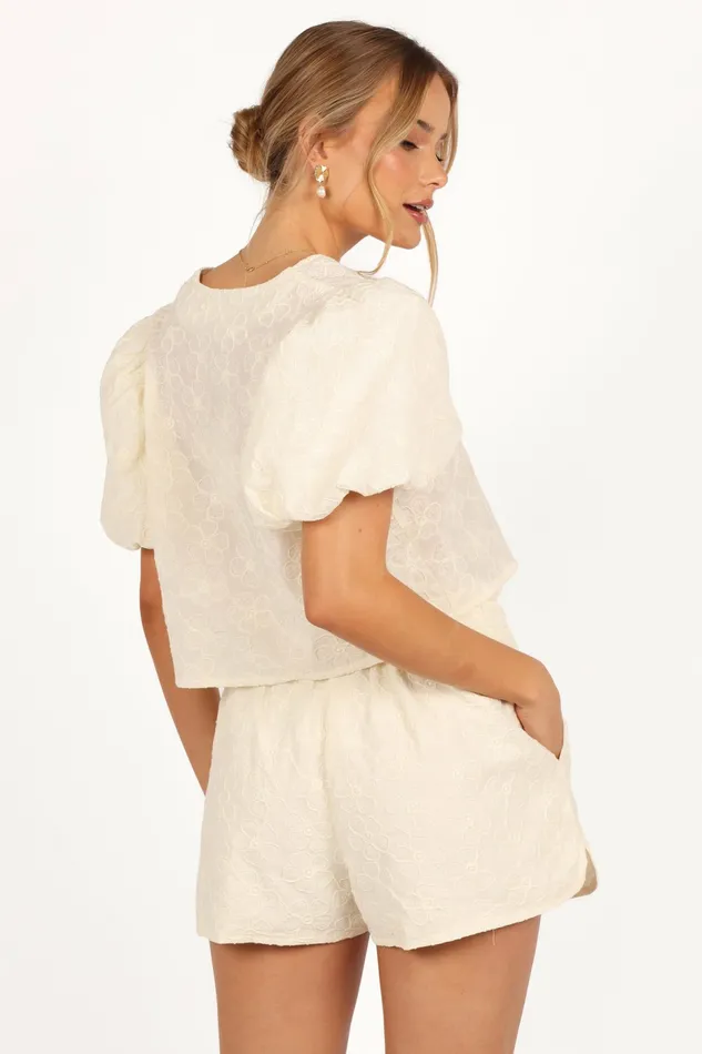 Matching Sets Women Petal and Pup Hanna Short Set Cream