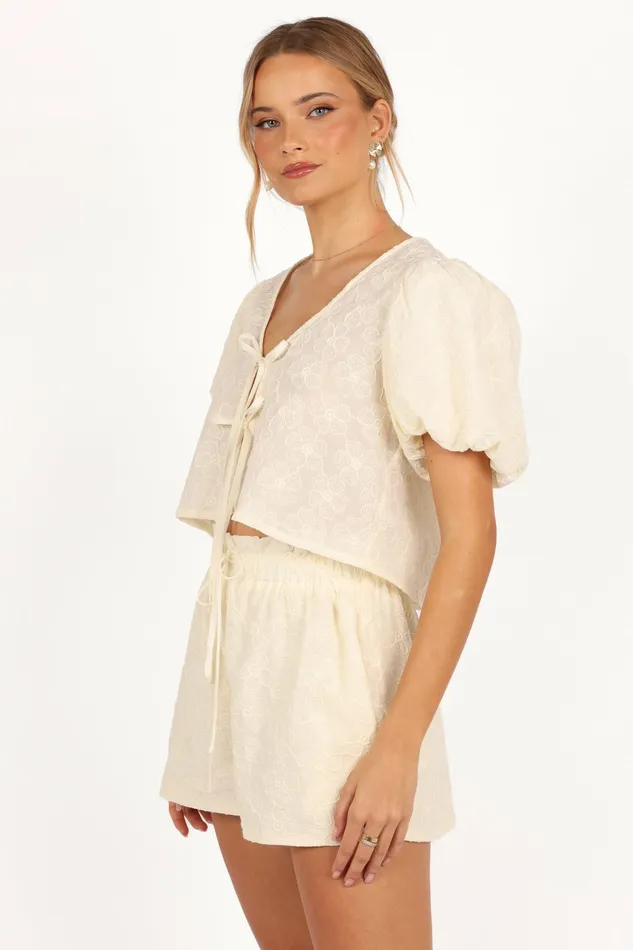 Matching Sets Women Petal and Pup Hanna Short Set Cream