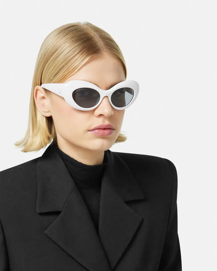 Maxi La Medusa Oval Sunglasses Havana Women Versace Sunglasses