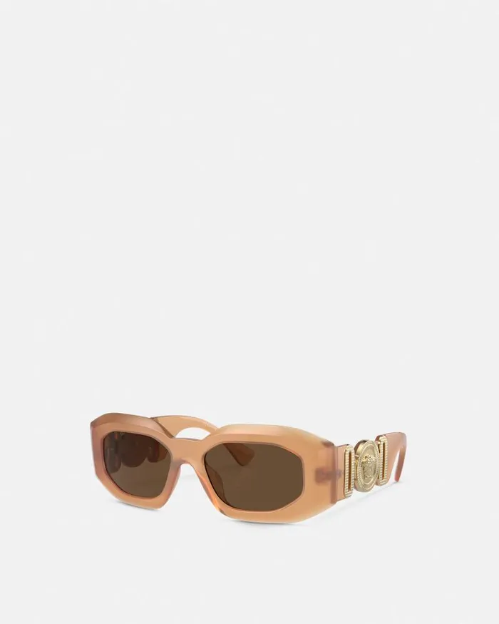 Maxi Medusa Biggie Sunglasses Beige WomenMen Versace Sunglasses