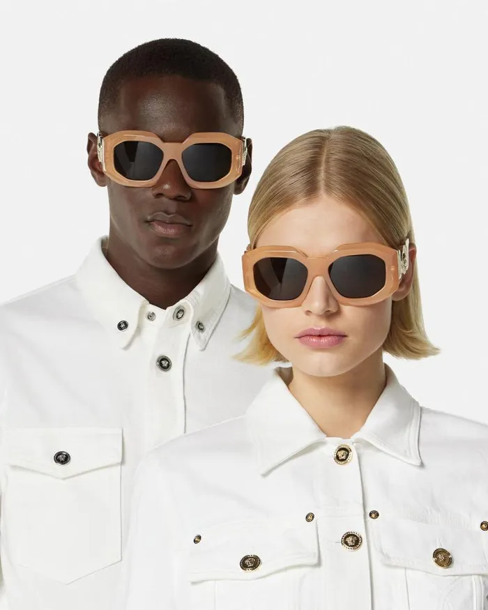 Maxi Medusa Biggie Sunglasses Beige WomenMen Versace Sunglasses