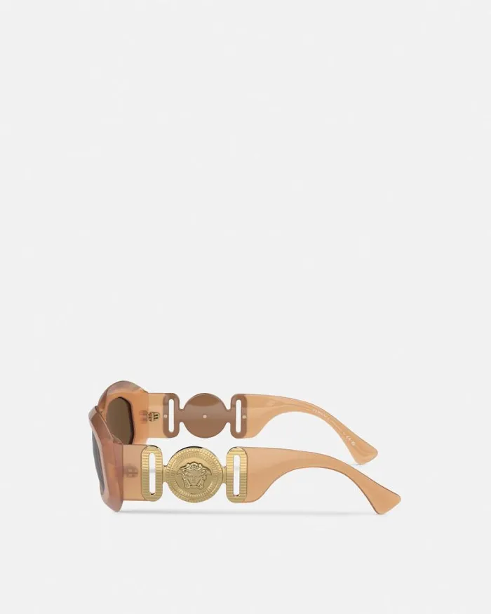 Maxi Medusa Biggie Sunglasses Beige WomenMen Versace Sunglasses