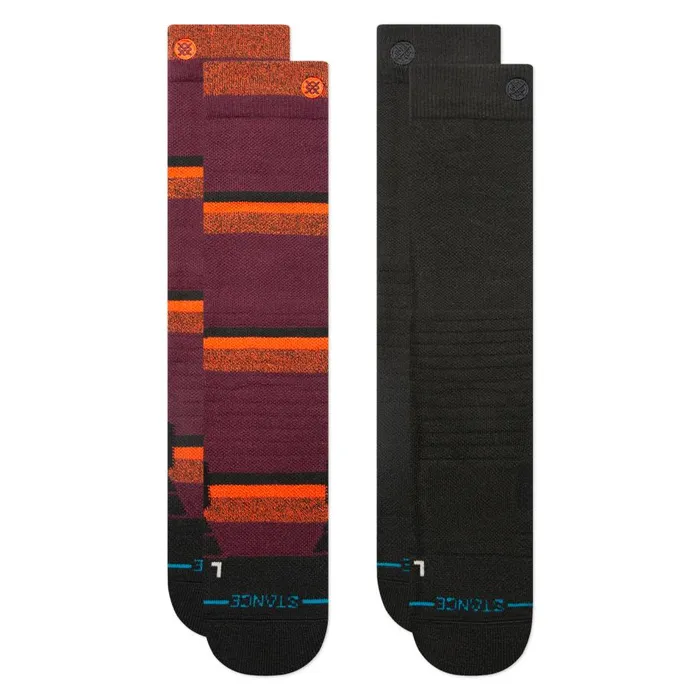 Medium Poly Snow Otc Socks 2 Pack Nightride 8211 Black Men Stance Over The Calf